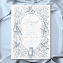 Elegante Chá de Noiva com Pássaros da Natureza em