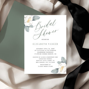 Convites Elegante chá de panela floral de aquarela moderna