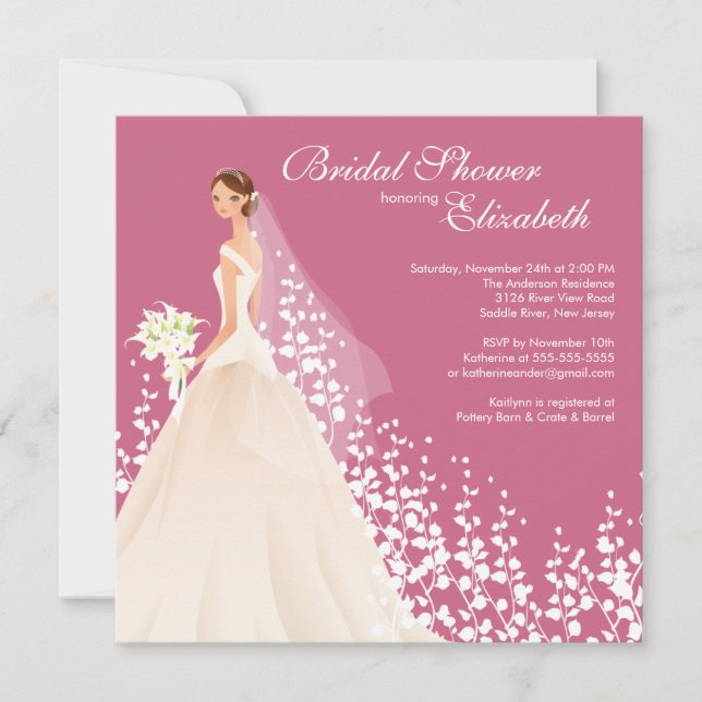 Convites Elegante Chá de panela Honeysuckle (Frente)