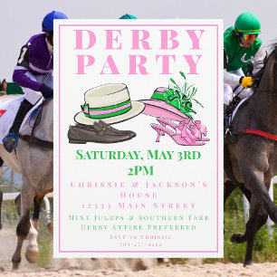 Convites Elegante chapéu de festa do Kentucky Derby e salto
