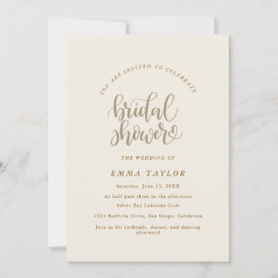 Convites Elegante Charme Marfim & Dourado Bridal Flor Silve