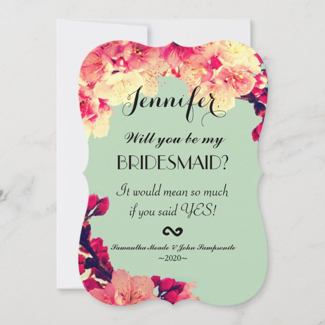 Convites Elegante Cherry Blossoms em Teal Russo (Frente)