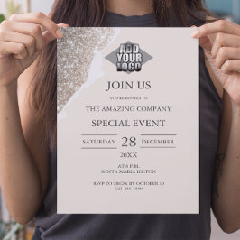 Convites Elegante Chic Brilho & Evento Neutro