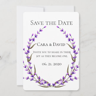 Convites Elegante Chic Floral Roxo País Salve a Data I