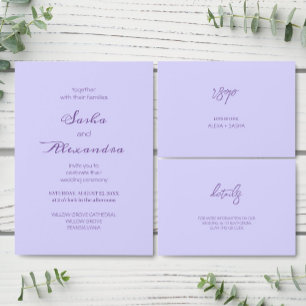 Convites Elegante Chic Lilás Roxo