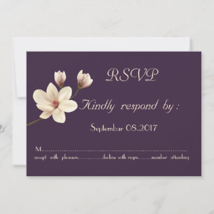 Convites Elegante Chic Magnolia RSVP
