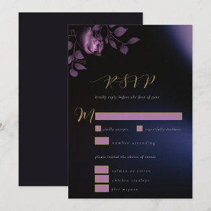 Convites Elegante Chic Mal-humorado Roxo Floral Casamento R