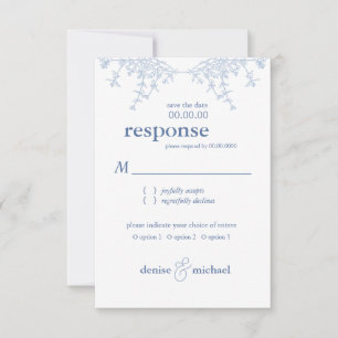 Convites Elegante Chinoiserie Blue Pagoda Wedda RSVP