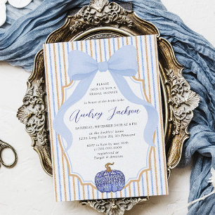 Convites Elegante Chinoiserie Pumpkin Blue Arco Chá de pane