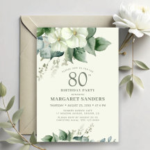 Elegante chique feminino floral 80º aniversário