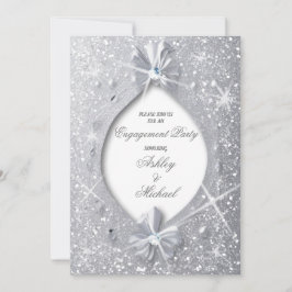Convites elegante chique sofisticado brilho prata diamante 