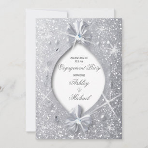 Convites elegante chique sofisticado brilho prata diamante 