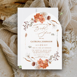 Convites Elegante Chuveiro de Noiva Floral Boêmio