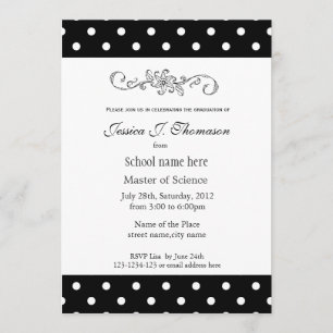 Convites Elegante, clássica formatura em preto e branco