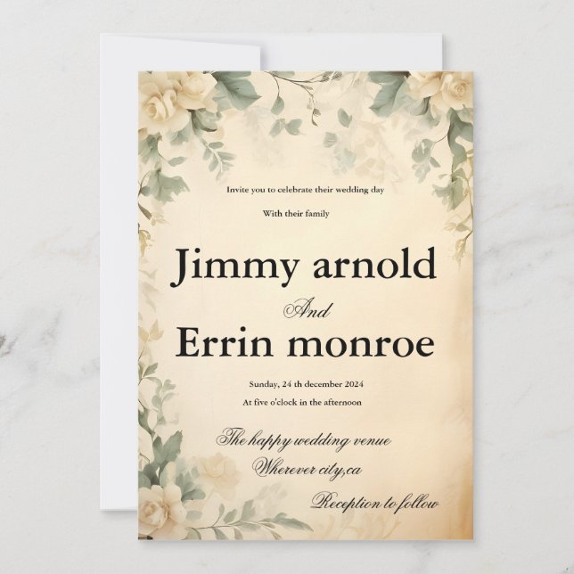 Convites Elegante clássico (Frente)