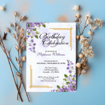 Elegante Clássico Floral de Qualquer Idade de Aniv