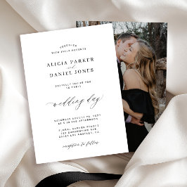 Convites Elegante clássico preto e branco com foto personal