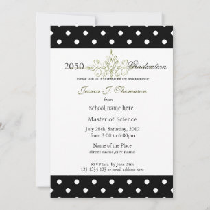 Convites Elegante, clássico preto e branco de formatura