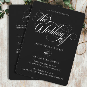 Convites Elegante Clássico Tudo em Um Código QR Casamento P