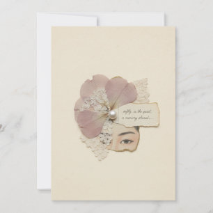 Convites Elegante Colagem Floral & Ukiyoe