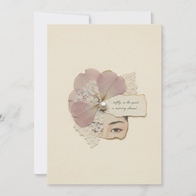 Convites Elegante Colagem Floral & Ukiyoe (Frente)