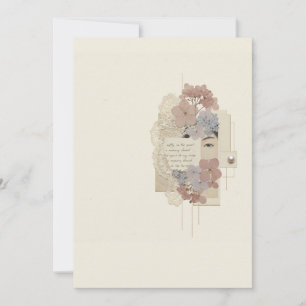 Convites Elegante Colagem Floral & Ukiyoe