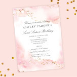 Convites Elegante cor-de-rosa Dourada brilhante Doce 16 Ani<br><div class="desc">Este adorável convite de 16 anos doce apresenta um fundo de aquarela cor-de-rosa suave e doce acentuado com pontos falsos de brilho dourado. A tipografia é clássica e uma opção fabulosa para uma doce festa de aniversário 16. Tem acessórios coordenadores...  Veja mais itens na coleção.</div>