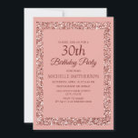 Convites Elegante cor-de-rosa-reluzente aniversário de 30 a<br><div class="desc">Elegante, moderno e moderno, brilho rosa brilhante e convite de festas de texto arrojado para mulheres. Esses convites de na moda têm uma fonte de script elegante e um quadro brilhante cor-de-rosa cintilante. O texto, a fonte e a cor de fundo são completamente personalizáveis com a ferramenta design do Zazzle,...</div>