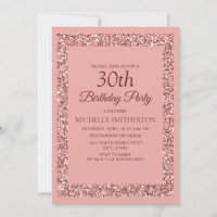 Elegante cor-de-rosa-reluzente aniversário de 30 a