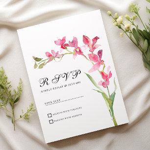 Convites Elegante cor-de-rosa verde-orquídea de verão RSVP