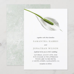Convites Elegante Cotton White Peace Lily Wedding