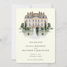 Convites Elegante Country Manor| Ranch Photo Save the Date