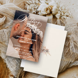 Convites Elegante Creme Floral Boho O Casamento De Foto