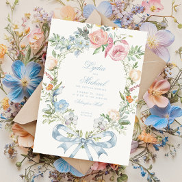 Convites Elegante Crista de Coroa Floral | Casamento com Mo