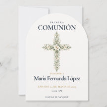 Elegante Cruz Botânica da Primera Comunión