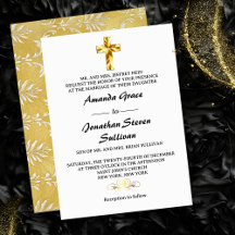 Elegante Cruz Cristã de Natal de Ouro para Casamen