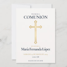 Elegante Cruz de Ouro para Primeira Comunhão