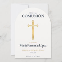 Elegante Cruz de Ouro para Primera Comunión