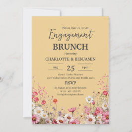 Convites Elegante Daisy Floral Noivado Brunch
