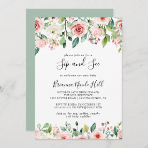 Convites Elegante Daît Autumn Floral Sip and See