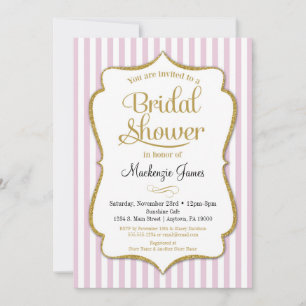 Convites Elegante de Chá de panela Dourado rosa