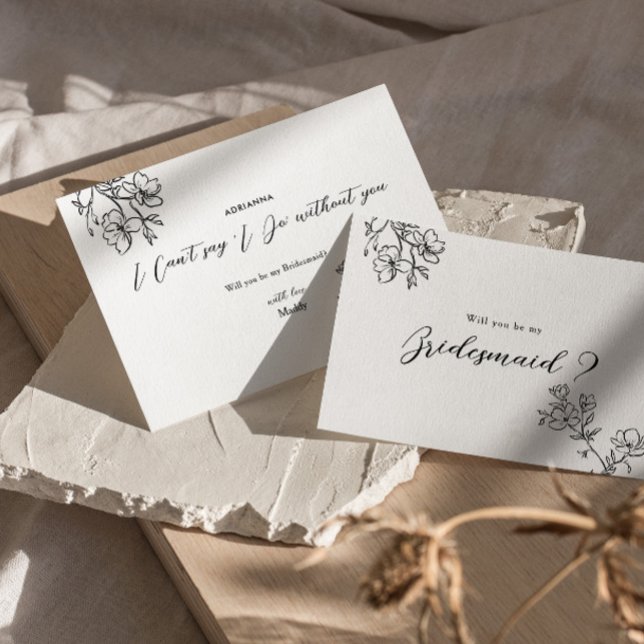 Convites Elegante de Flores Delicadas de Proposta Bridesmai (Criador carregado)