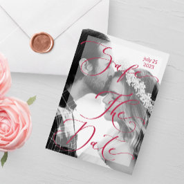 Convites Elegante de fotos moderno viva magenta