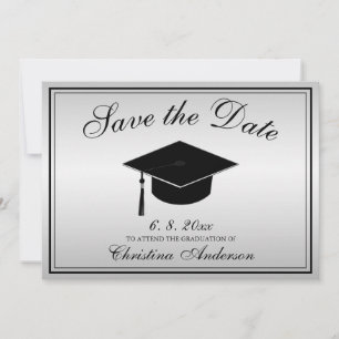 Convites Elegante de Graduação Salve o Prata de Script de