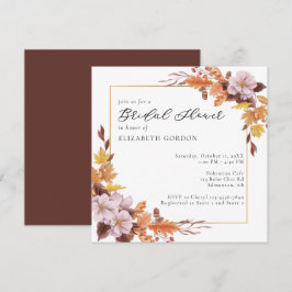 Convites Elegante de Script Floral Floral do outono do Chá