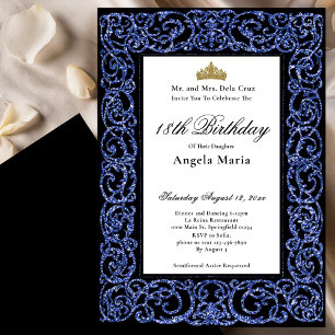 Convites Elegante Debut de 18 Anos em Azul