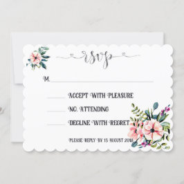 Convites Elegante Design de RSVP de Casamento Floral
