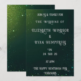 Convites Elegante Design de Sparkle Verde para Themed