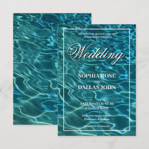 Convites Elegante destino de casamento de lago de água oceâ