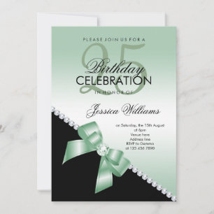 Convites Elegante Diamond Arco, Emerald & Black Birthday